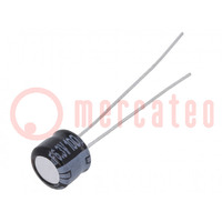 Condensateur: électrolytique; THT; 100uF; 6,3VDC; Ø6,3x5mm; ±20%