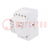 Contactor: 4-pole installation; 40A; 24VAC,24VDC; NO x4; -5÷60°C