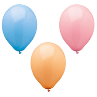 10 Luftballons Ø 25 cm farbig sortiert "Pastel". Material: Naturkautschuk. Farbe: farbig sortiert