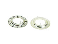WIJZERPLAAT VOOR 15 mm KNOP (TRANSPARANT - ZWART 11 CIJFERS)