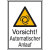 Vorsicht! Automatischer Anlauf Warnschild, selbstkl. Folie, Größe 13,10x18,50cm DIN EN ISO 7010 W018 + Zusatztext ASR A1.3 W018 + Zusatztext