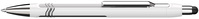 Kugelschreiber Epsilon Touch, Druckmechanik, XB, blau, Schaftfarbe: weiß-silber