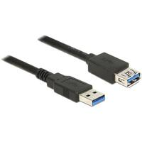 DELOCK USB Verl. USB3.0 A -> A St/Bu 1.00m schwarz