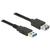 DELOCK USB Verl. USB3.0 A -> A St/Bu 1.00m schwarz