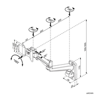 ROLINE LCD Monitorarm, Wandmontage, gas spring, pivot