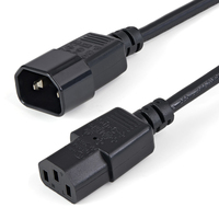 StarTech.com 1m (3ft) Power Extension Cord, C14 to C13, 10A 125V, 18AWG, Computer Power Cord Extension, IEC-320-C14 to IEC-320-C13 AC Power Cable Extension for Power Supply, UL ...