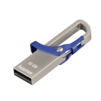 Hama "HOOK-STYLE" USB flash drive 16 GB USB Type-A 2.0 Blauw, Metallic
