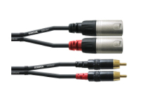 Cordial CFU 3 MC câble audio 3 m 2 x RCA 2 x XLR (3-pin) Noir