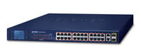 PLANET 24-Port 10/100TX 802.3at combo PoE Switch 2-Port Gigabit TP/SFP, with LCD PoE Monitor, 300 Watts