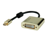 ROLINE 12.88.3176 video kabel adapter 0,1 m Mini DisplayPort DVI-D Zwart, Goud