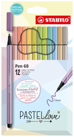 STABILO Pen 68 filctoll Közepes Bézs, Kék, Zöld, Világoszöld, Narancssárga, Pasztell, Barack színű, Ibolya, Sárga 12 dB
