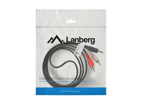 Lanberg CA-MJRC-10CC-0015-BK kabel audio 1,5 m 3.5mm 2 x RCA Czarny