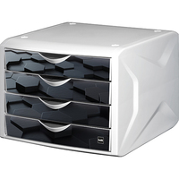 Helit H6129695 desk drawer organizer Plastic Black, White