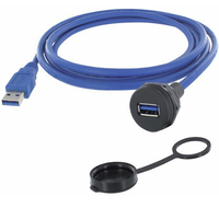 Encitech 1310-1019-02 USB-kabel 1 m USB 3.2 Gen 1 (3.1 Gen 1) USB A Zwart, Blauw