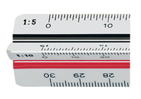 Möbius+Ruppert 716370010 Lineal Maßstabslineal 300 mm Kunststoff, Polystyrol Schwarz, Rot, Weiß