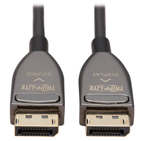 Tripp Lite P580F3-15M-8K6 DisplayPort Active Optical Cable (AOC), 8K 60 Hz (M/M), CL3 Rated, Latching Connectors, Black, 15 m (49 ft.)