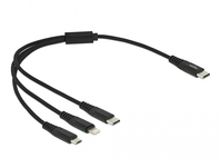 DeLOCK 87148 USB kábel 0,3 M USB 2.0 USB C USB C/Micro-USB B/Lightning Fekete