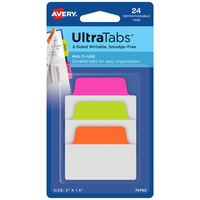 Avery Ultra Tabs Blanco tabbladindex Groen, Oranje, Roze