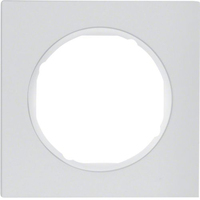 Berker 10112274 veiligheidsplaatje voor stopcontacten Aluminium, Wit