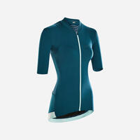 Women's Short-sleeved Summer Road Cycling Jersey Endurance - Emerald - XS