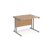 Maestro 25 straight desk 1000mm x 800mm - silver cantilever leg frame and beech