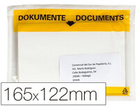 Sobre Autoadhesivo Q-Connect Portadocumentos Multilingue 165X122 mm Ventana Transparente Paquete de 100