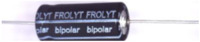 Bipolarer Elektrolytkondensator, 220 µF, 50 V (DC), -20/+20 %, axial, Ø 14 mm