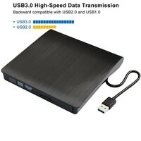 DVD RW External Drive SATA interface USB3.0 Single cable for both power and data, Black Color Optische Laufwerke