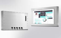 IP66 Stainless-304 Chassis, w32" LCD, 3840x2160, LED-350nits, VGA+HDMI w/o-Speaker,AC-IN, IP66 cables Signage monitoren
