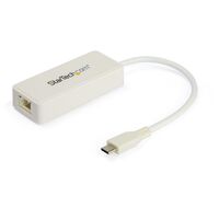 Usb C To Gigabit Ethernet , Adapter W/Usb A Port - White ,