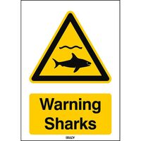 ISO Safety Sign - Warning , Sharks ,