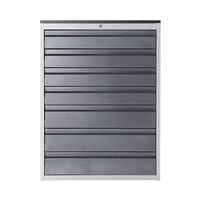 Drawer cupboard with telescopic guides
