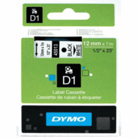 Etikettenband Dymo D1 12mm/7m schwarz/weiß