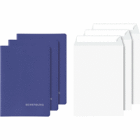 Bewerbungsmappen-Set 3 Mappen + Versandtaschen blau