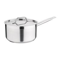 Nisbets Essentials Stainless Steel Saucepan with Lid Induction Compatible 3000ml