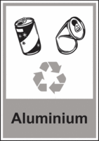 Kombischild - Aluminium / Recycling, Grau/Schwarz, 37.1 x 26.2 cm, PVC-Folie