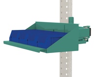 Sichtboxen-Regal-Halter-Element für MULTIPLAN ESD mit Doppelgelenk, BxTxH= 435 x 165 x 120 mm, in Graugrün HF 0001 | LMK1734.0001