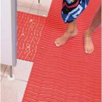Wet area PVC safety mat, 900 x 600mm - Red