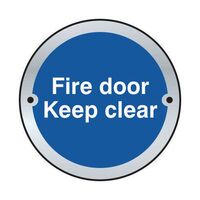 Fire door keep clear door disc