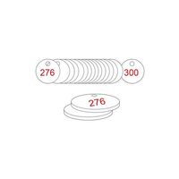 33mm Traffolyte valve marking tags - Red / White (276 to 300)