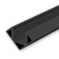 LED Eckprofil CORNER11, Aluminium, 200cm, 200cm, Schwarz RAL 9005
