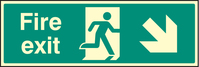 SPARTEX 32006G FIRE EXIT - DOWN AND RIGHT(300X100MM)PHOTOESCENT RGD