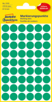 Markierungspunkte, Ø 12 mm, 5 Bogen/270 Etiketten, grün