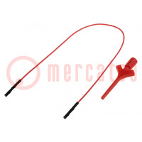 Clip-on probe; pincers type; 2A; 60VDC; red; Grip capac: max.2mm