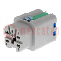 Connector: HDC; contact insert; female; Han® A; PIN: 5; 4+PE; 10A