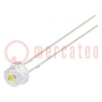 LED; 4,8mm; blanc froid; 120°; Front: convexe; 2,9÷3,6V; 7000K; 20lm