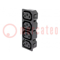 Conector: de alimentación AC; divisor; 10A; 250VAC; IEC 60320