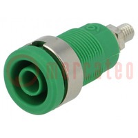 Connector: 4mm banana; socket; 36A; 1kV; green; nickel plated