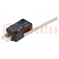 Microswitch SNAP ACTION; 0.1A/125VAC; 0.1A/30VDC; with lever