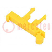 Mounting clamp; for DIN rail mounting,snap fastener; yellow